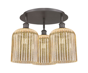 Ballston Three Light Semi-Flush Mount in Oil Rubbed Bronze (405|516-3C-OB-G559-8ME)