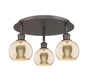 Ballston Three Light Semi-Flush Mount in Oil Rubbed Bronze (405|516-3C-OB-G128-6)