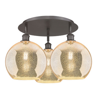Ballston Three Light Semi-Flush Mount in Oil Rubbed Bronze (405|516-3C-OB-G128-10)