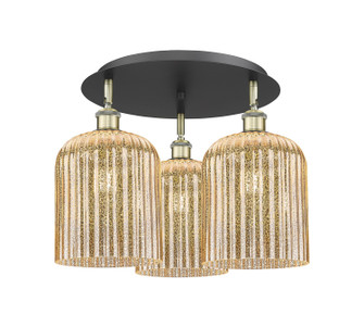 Ballston Three Light Semi-Flush Mount in Black Antique Brass (405|516-3C-BAB-G559-8ME)