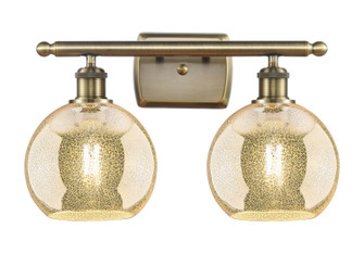 Ballston Two Light Bath Vanity in Antique Brass (405|516-2W-AB-G128-8)