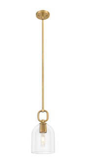 Downtown Urban One Light Mini Pendant in Brushed Brass (405|485-1S-BB-G487-6CL)