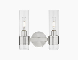 Downtown Urban Two Light Bath Vanity in Satin Nickel (405|467-2W-SN-G467-CL)