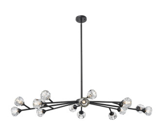 Downtown Urban LED Chandelier in Matte Black (405|465-16I-BK-G465-CL)