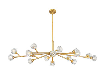 Downtown Urban LED Chandelier in Brushed Brass (405|465-16I-BB-G465-CL)
