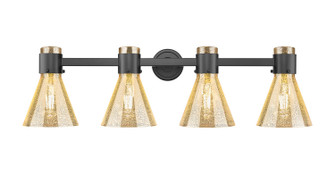 Downtown Urban Four Light Bath Vanity in Matte Black (405|464-4W-BK-G464C-7ME)