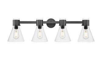 Downtown Urban Four Light Bath Vanity in Matte Black (405|464-4W-BK-G464C-7CL)