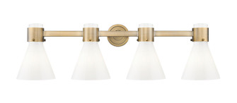 Downtown Urban Four Light Bath Vanity in Brushed Brass (405|464-4W-BB-G464C-7GW)