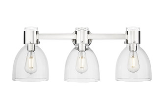 Downtown Urban Three Light Bath Vanity in Polished Nickel (405|464-3W-PN-G464D-7CL)