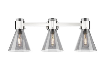 Downtown Urban Three Light Bath Vanity in Polished Nickel (405|464-3W-PN-G464C-7SM)
