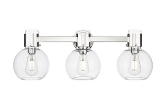Downtown Urban Three Light Bath Vanity in Polished Nickel (405|464-3W-PN-G464B-7CL)