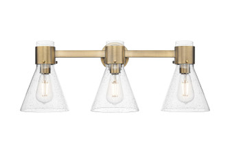 Downtown Urban Three Light Bath Vanity in Brushed Brass (405|464-3W-BB-G464C-7SDY)