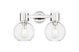 Downtown Urban Two Light Bath Vanity in Polished Nickel (405|464-2W-PN-G464B-7CL)