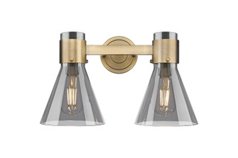 Downtown Urban Two Light Bath Vanity in Brushed Brass (405|464-2W-BB-G464C-7SM)