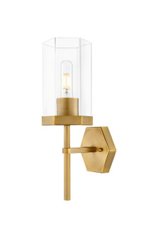 Downtown Urban One Light Wall Sconce in Brushed Brass (405|463-1W-BB-G463-8CL)