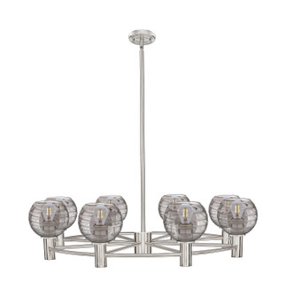 Downtown Urban Eight Light Chandelier in Satin Nickel (405|434-8CR-SN-G1213-6SM)