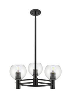 Downtown Urban Three Light Pendant in Matte Black (405|434-3CR-BK-G122-6)