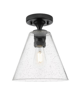 Downtown Urban One Light Flush Mount in Matte Black (405|434-1F-BK-GBC-84)