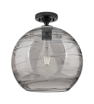 Downtown Urban One Light Flush Mount in Matte Black (405|434-1F-BK-G1213-12SM)