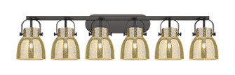 Downtown Urban Six Light Bath Vanity in Matte Black (405|423-6W-BK-G412-6ME)