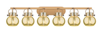 Downtown Urban Six Light Bath Vanity in Brushed Brass (405|423-6W-BB-G410-6ME)