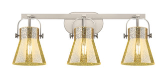Downtown Urban Three Light Bath Vanity in Satin Nickel (405|423-3W-SN-G411-6ME)