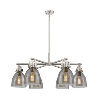 Downtown Urban Six Light Chandelier in Satin Nickel (405|411-6CR-SN-G412-7SM)