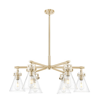 Downtown Urban Six Light Chandelier in Champagne Bronze (405|411-6CR-CB-G411-7SDY)