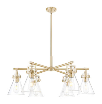 Downtown Urban Six Light Chandelier in Champagne Bronze (405|411-6CR-CB-G411-7CL)