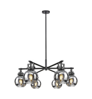 Downtown Urban Six Light Chandelier in Matte Black (405|411-6CR-BK-G410-7SM)