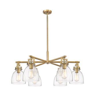 Downtown Urban Six Light Chandelier in Brushed Brass (405|411-6CR-BB-G412-7CL)