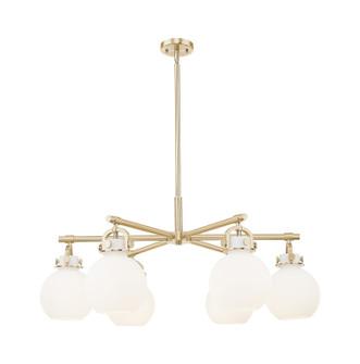 Downtown Urban Six Light Chandelier in Champagne Bronze (405|410-6CR-CB-G410-7WH)