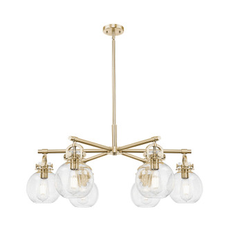 Downtown Urban Six Light Chandelier in Champagne Bronze (405|410-6CR-CB-G410-7SDY)