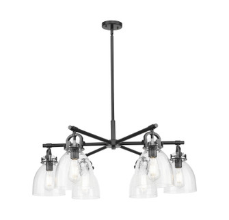 Downtown Urban Six Light Chandelier in Matte Black (405|410-6CR-BK-G412-7SDY)