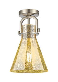 Downtown Urban One Light Semi-Flush Mount in Satin Nickel (405|410-1F-SN-G411-8ME)