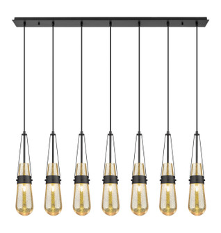 Downtown Urban Seven Light Linear Pendant in Matte Black (405|127-452-1P-BK-G452-4ME)