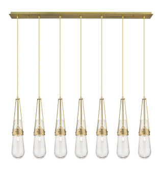 Downtown Urban Seven Light Linear Pendant in Brushed Brass (405|127-452-1P-BB-G452-4SDY)
