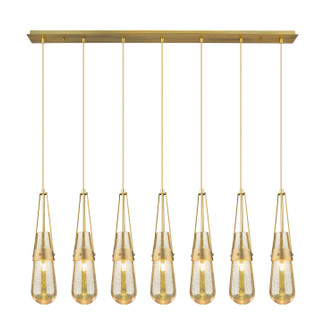 Downtown Urban Seven Light Linear Pendant in Brushed Brass (405|127-452-1P-BB-G452-4ME)