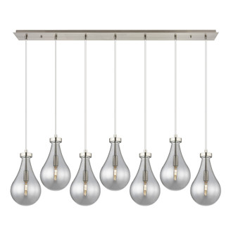 Downtown Urban Seven Light Linear Pendant in Brushed Satin Nickel (405|127-451-1P-SN-G451-7SM)