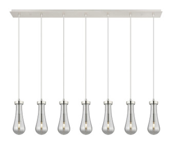 Downtown Urban Seven Light Linear Pendant in Polished Nickel (405|127-451-1P-PN-G451-4SM)