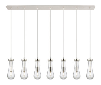 Downtown Urban Seven Light Linear Pendant in Brushed Polished Nickel (405|127-451-1P-PN-G451-4SDY)