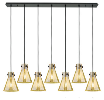 Downtown Urban Seven Light Linear Pendant in Matte Black (405|127-410-1PS-BK-G411-8ME)