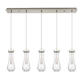 Downtown Urban Five Light Linear Pendant in Brushed Satin Nickel (405|125-451-1P-SN-G451-4SDY)