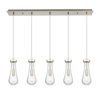Downtown Urban Five Light Linear Pendant in Brushed Satin Nickel (405|125-451-1P-SN-G451-4CL)