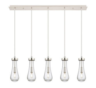 Downtown Urban Five Light Linear Pendant in Brushed Polished Nickel (405|125-451-1P-PN-G451-4SDY)