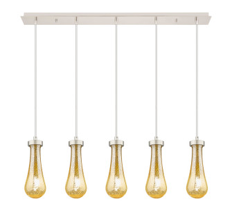 Downtown Urban Five Light Linear Pendant in Brushed Polished Nickel (405|125-451-1P-PN-G451-4ME)