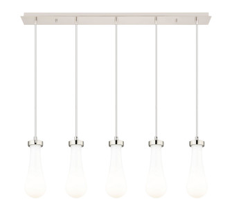 Downtown Urban Five Light Linear Pendant in Brushed Polished Nickel (405|125-451-1P-PN-G451-4GWH)