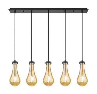 Downtown Urban Five Light Linear Pendant in Matte Black (405|125-451-1P-BK-G451-5ME)