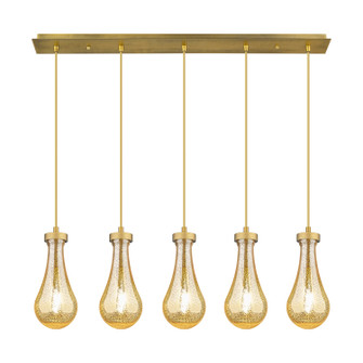 Downtown Urban Five Light Linear Pendant in Brushed Brass (405|125-451-1P-BB-G451-5ME)