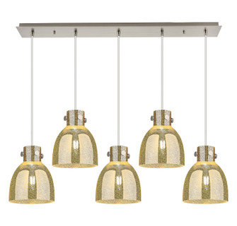 Downtown Urban Five Light Linear Pendant in Brushed Satin Nickel (405|125-410-1PS-SN-G412-8ME)